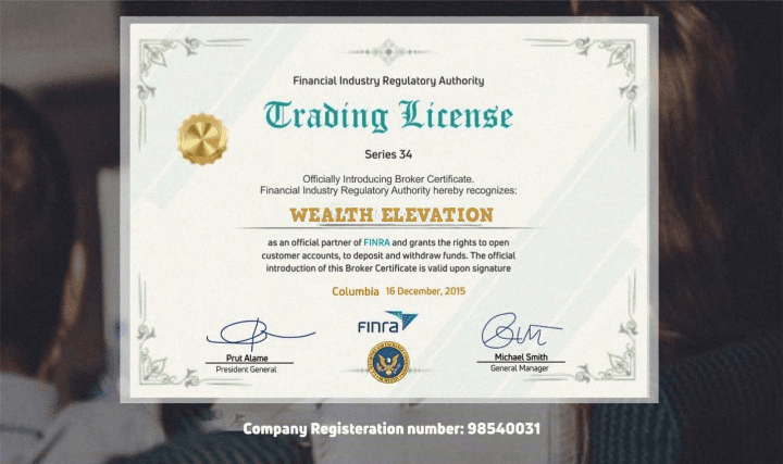 FINRA Trading License – Wealth-Elevation Series 34 Broker Certificate