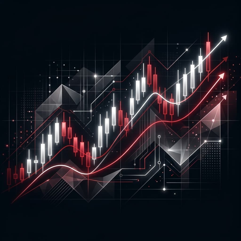 Investment growth chart illustration